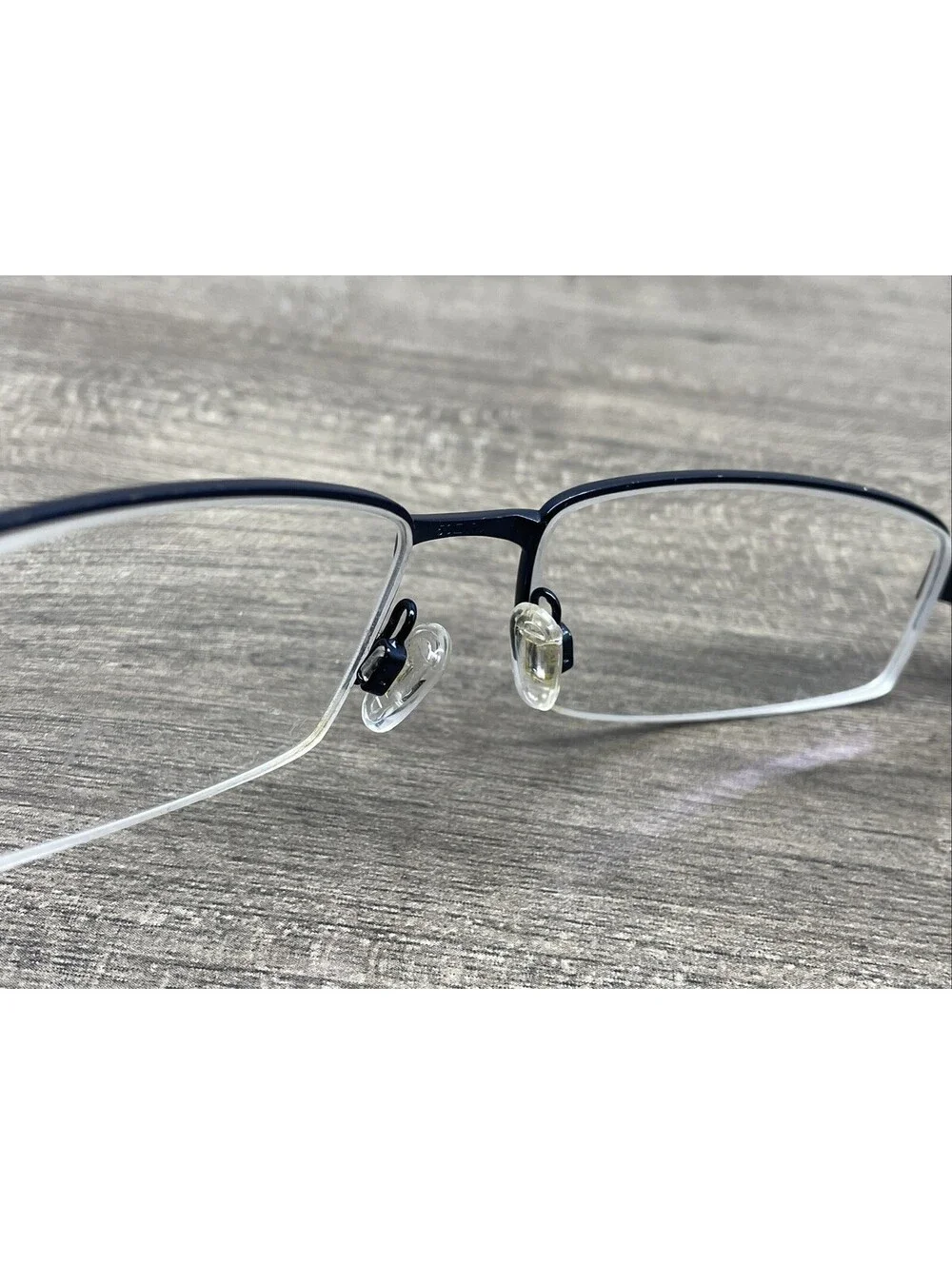Nike Eyeglasses Frame 8090-412 Mens Navy Blue Metal Half Rim 53[]17-140 Frames